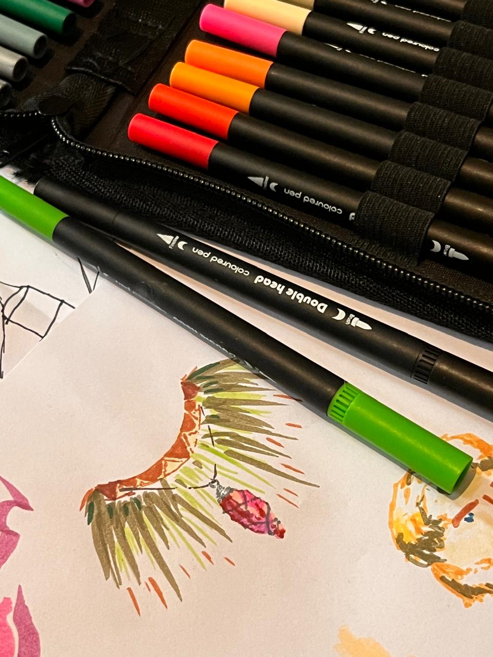 Detalle de dibujo con marcadores BRILL